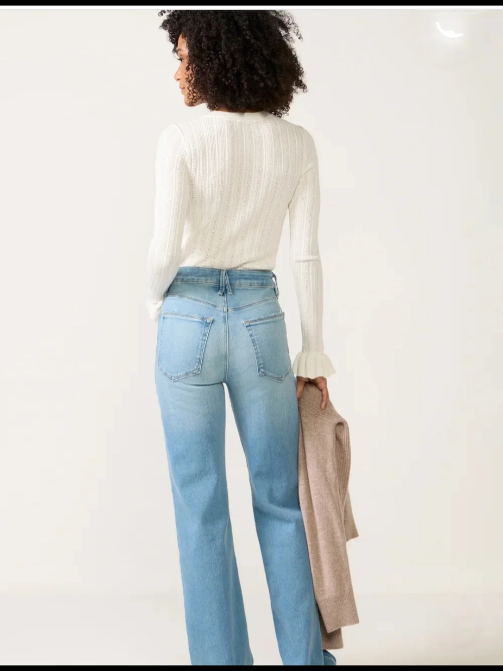 Good American Good True Straight Jeans Womens 4 High Rise Light Wash Stretch